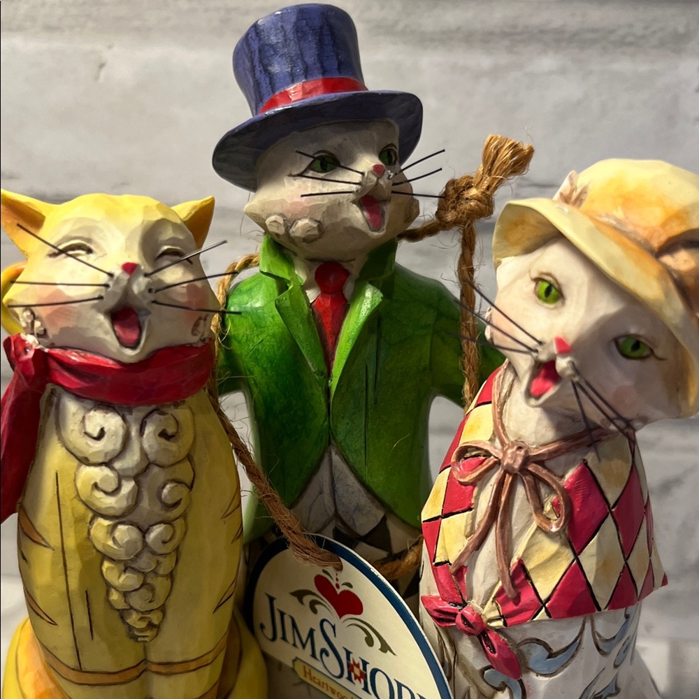 Caroling Cats Jim Shore Colorful Cat Trio Figurine Christmas holiday winter - Picture 8 of 12